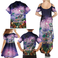 Happy Hulaween Family Matching Summer Maxi Dress and Hawaiian Shirt Mahaloween Skeleton Dancing LT05 - Polynesian Pride