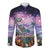 Happy Hulaween Long Sleeve Button Shirt Mahaloween Skeleton Dancing