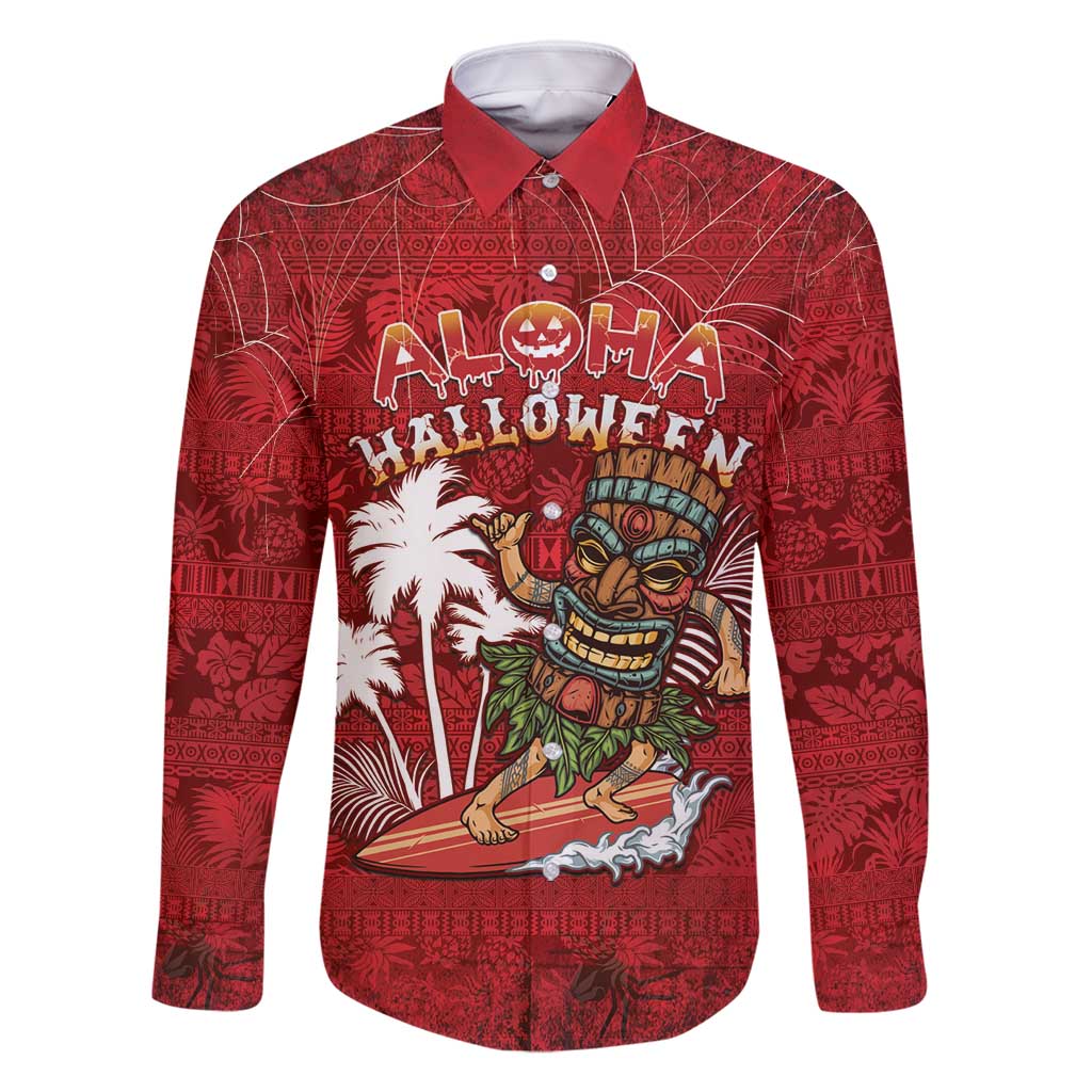 Personalised Aloha Halloween Family Matching Off Shoulder Maxi Dress and Hawaiian Shirt Skeleton Surfing