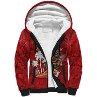 Personalised Aloha Halloween Sherpa Hoodie Skeleton Surfing