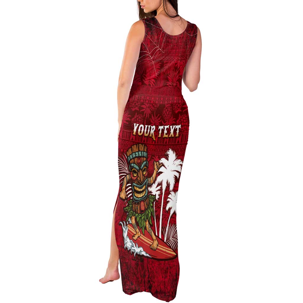 Personalised Aloha Halloween Tank Maxi Dress Skeleton Surfing