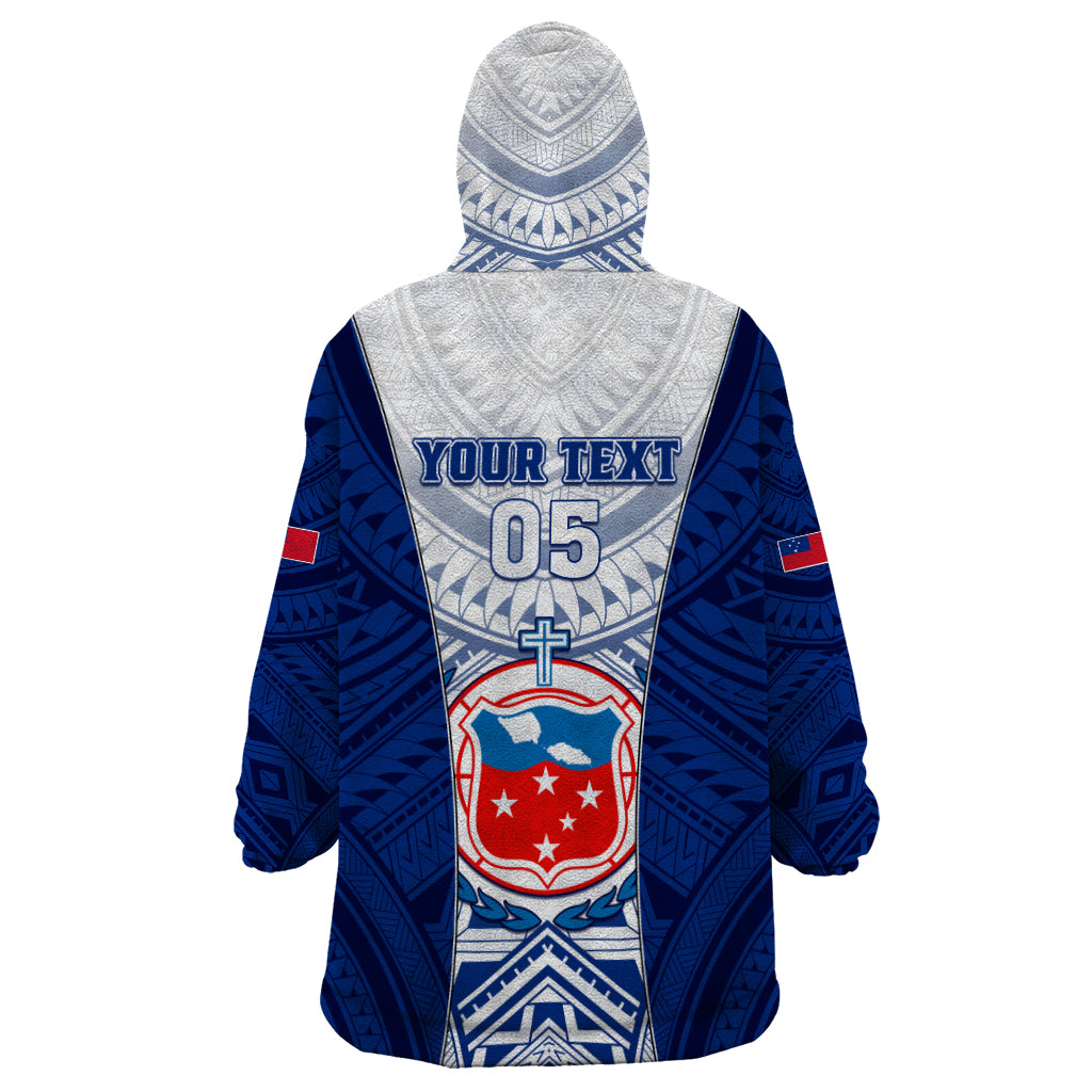 Custom Samoa Rugby Wearable Blanket Hoodie 2023 Pacific Championships Polynesian Pattern LT05 - Polynesian Pride