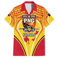 Custom Papua New Guinea Rugby Family Matching Off Shoulder Maxi Dress and Hawaiian Shirt 2023 Pacific Championships The Kumuls LT05 Dad's Shirt - Short Sleeve Yellow - Polynesian Pride