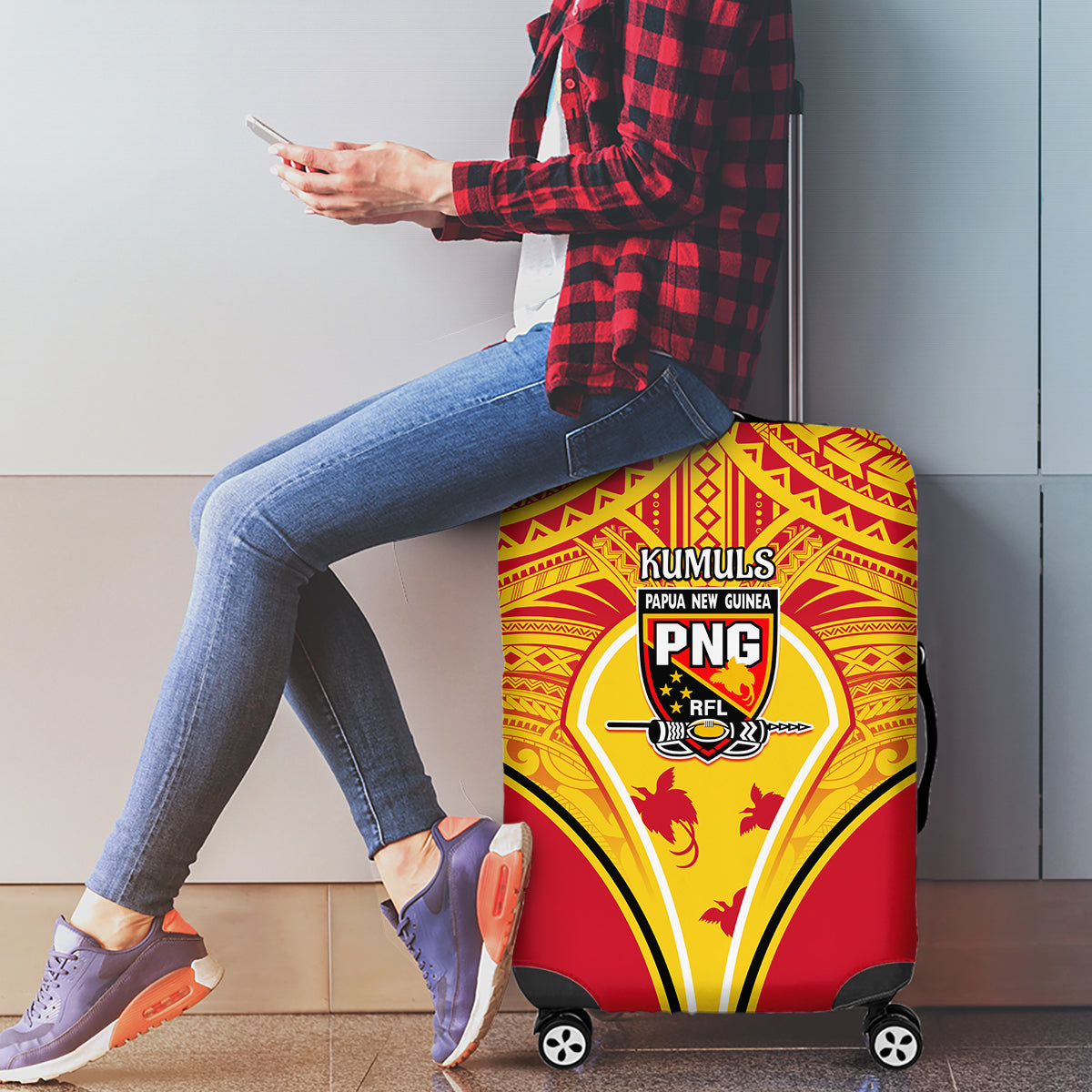 Papua New Guinea Rugby Luggage Cover 2023 Pacific Championships The Kumuls LT05 - Polynesian Pride