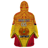 Custom Papua New Guinea Rugby Wearable Blanket Hoodie 2023 Pacific Championships The Kumuls LT05 - Polynesian Pride