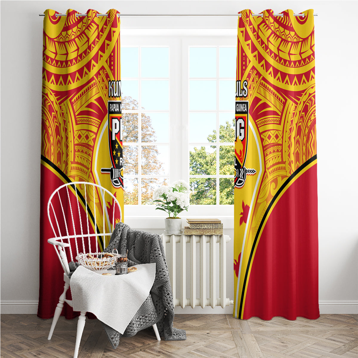 Papua New Guinea Rugby Window Curtain 2023 Pacific Championships The Kumuls LT05 - Polynesian Pride