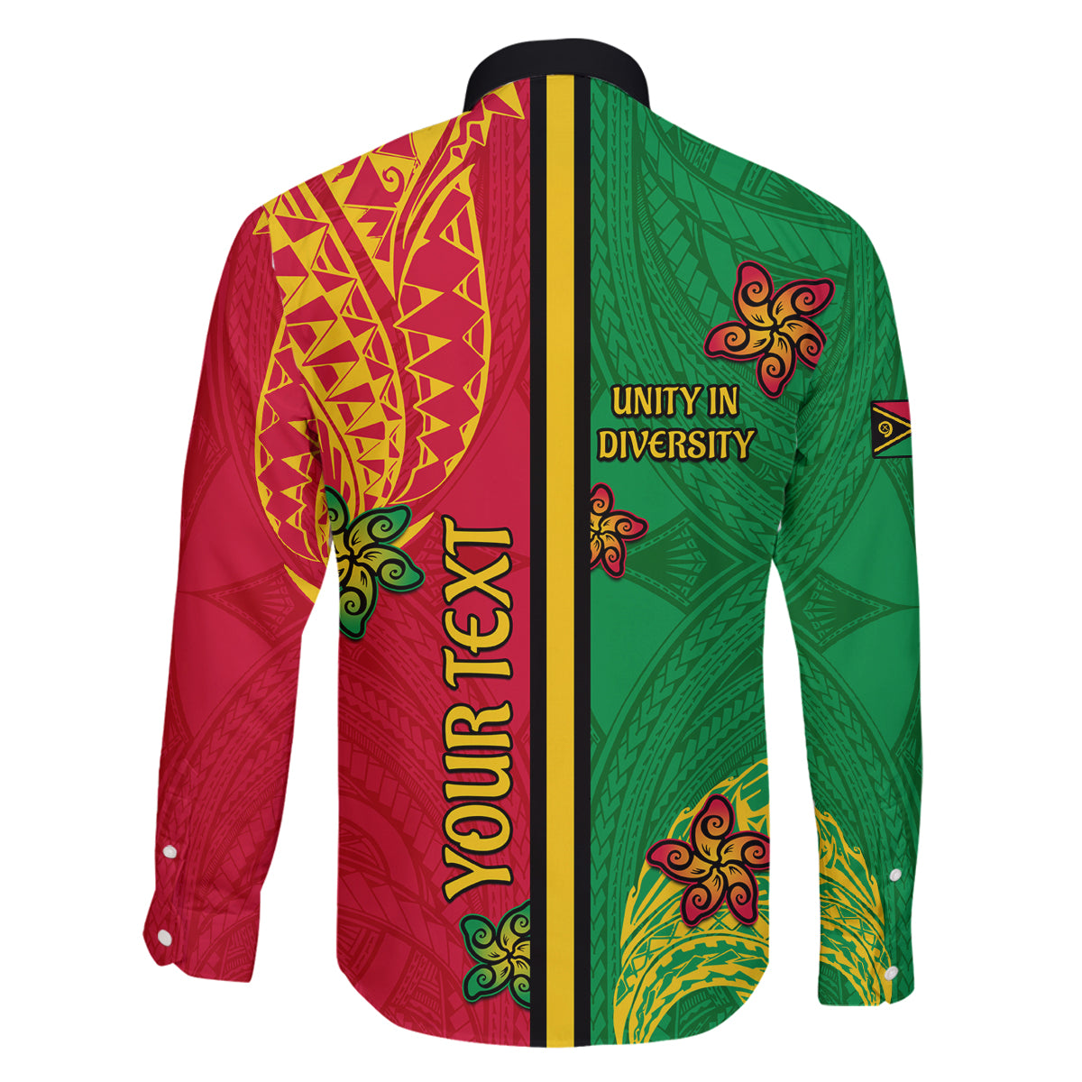 Personalised Vanuatu Happy Unity Day Family Matching Off Shoulder Long Sleeve Dress and Hawaiian Shirt Polynesian Plumeria LT05 - Polynesian Pride