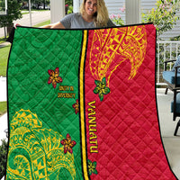 Vanuatu Happy Unity Day Quilt Polynesian Plumeria LT05 Red - Polynesian Pride