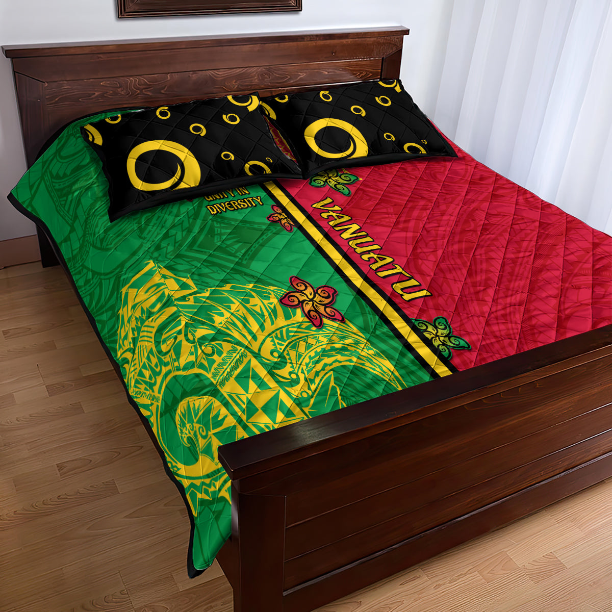 Vanuatu Happy Unity Day Quilt Bed Set Polynesian Plumeria LT05 - Polynesian Pride