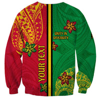 Personalised Vanuatu Happy Unity Day Sweatshirt Polynesian Plumeria LT05 - Polynesian Pride