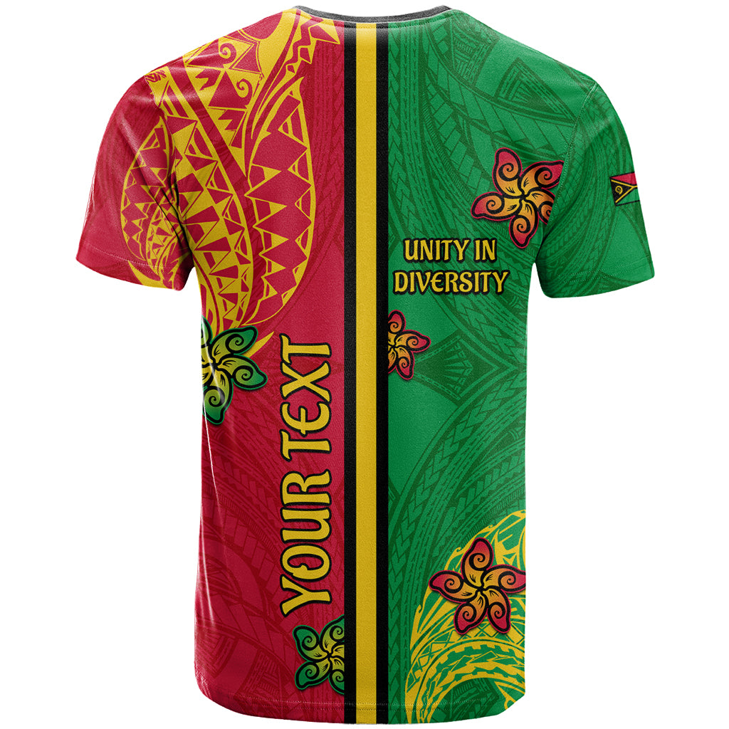 Personalised Vanuatu Happy Unity Day T Shirt Polynesian Plumeria LT05 - Polynesian Pride