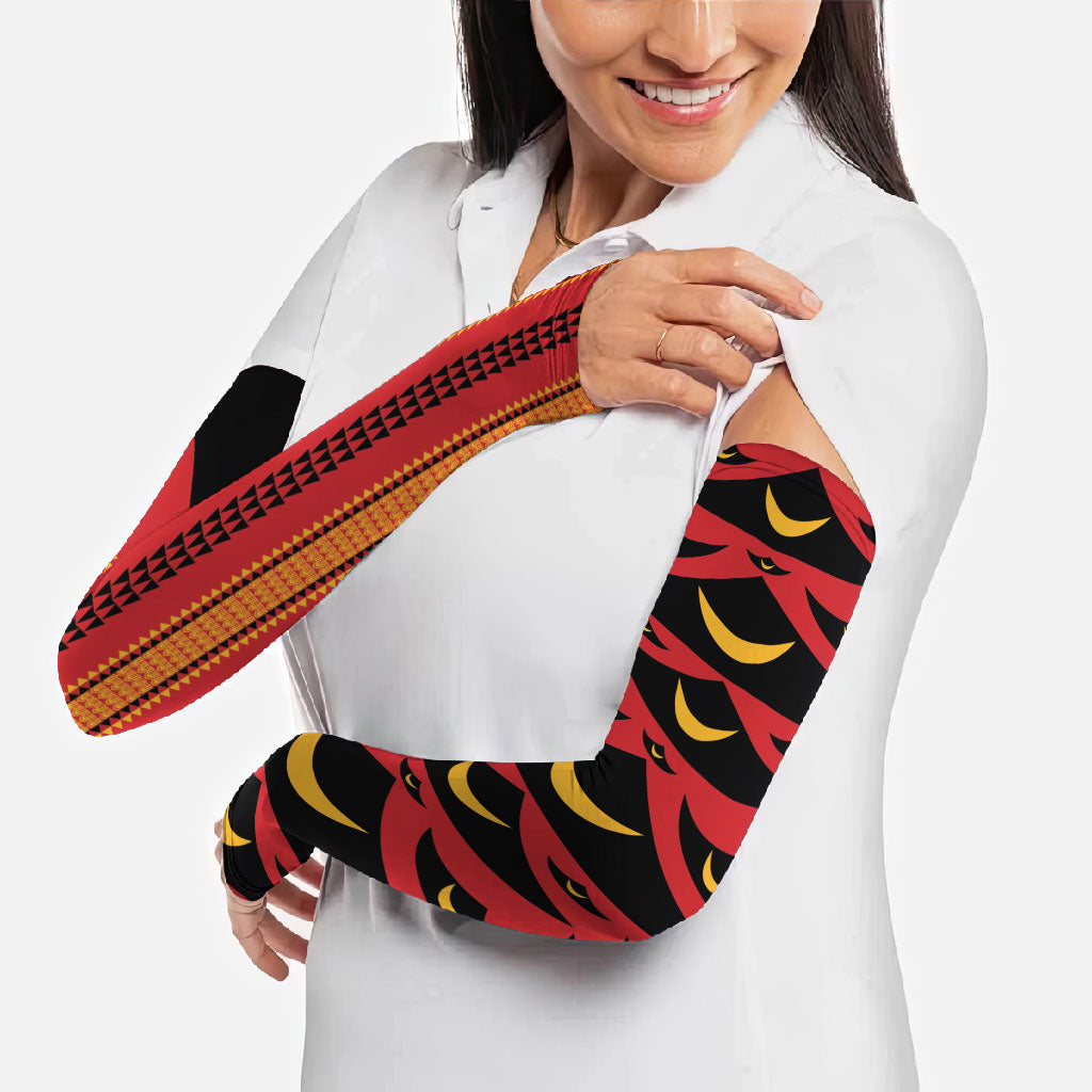 Hawaii Ahu Ula Inspired Arm Sleeves Red Version LT05 - Polynesian Pride