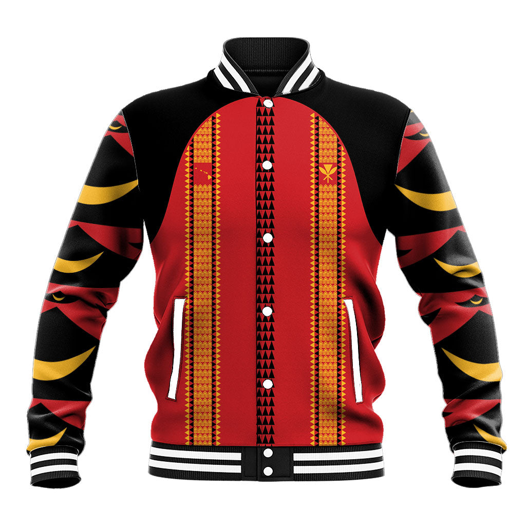 Hawaii Ahu Ula Inspired Baseball Jacket Red Version LT05 Unisex Red - Polynesian Pride