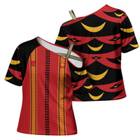 Hawaii Ahu Ula Inspired Cross Shoulder Shirt Red Version LT05 - Polynesian Pride