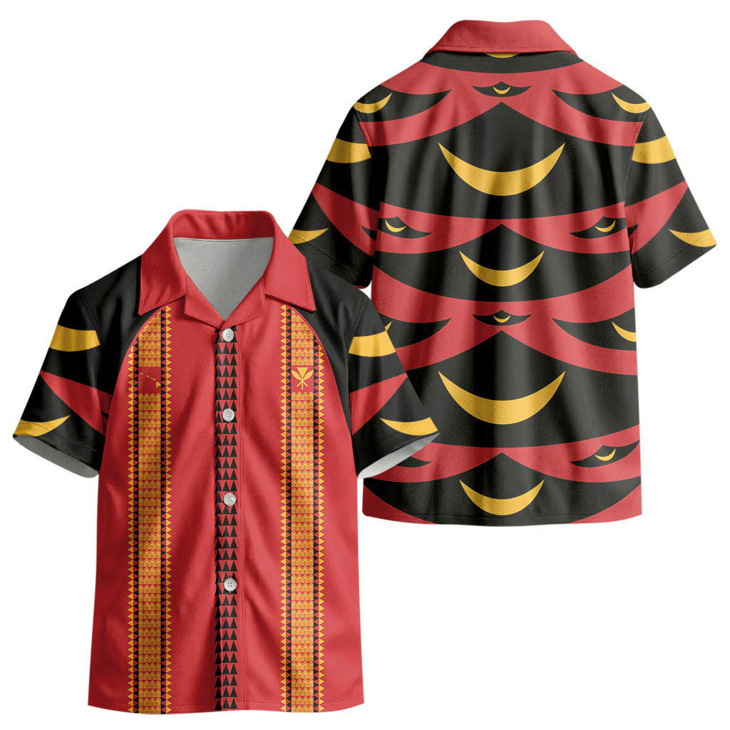 Hawaii Ahu Ula Inspired Kid Hawaiian Shirt Red Version LT05 - Polynesian Pride