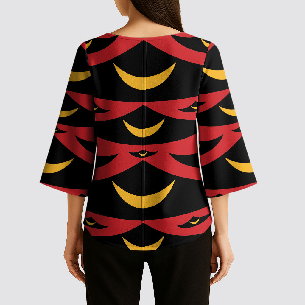 Hawaii Ahu Ula Inspired Kimono Sleeve Blouse Red Version LT05 - Polynesian Pride