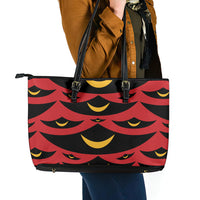 Hawaii Ahu Ula Inspired Leather Tote Bag Red Version LT05 - Polynesian Pride