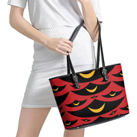 Hawaii Ahu Ula Inspired Leather Tote Bag Red Version LT05 - Polynesian Pride