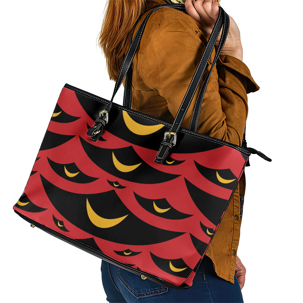 Hawaii Ahu Ula Inspired Leather Tote Bag Red Version LT05 - Polynesian Pride