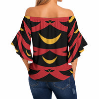 Hawaii Ahu Ula Inspired Off Shoulder Wrap Waist Top Red Version LT05 - Polynesian Pride