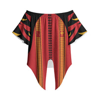 Hawaii Ahu Ula Inspired Off Shoulder Wrap Waist Top Red Version LT05 - Polynesian Pride