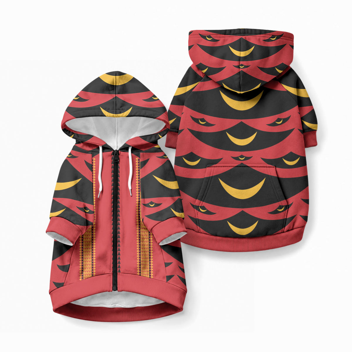 Hawaii Ahu Ula Inspired Pet Hoodie Red Version LT05 Zip-up Red - Polynesian Pride