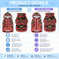 Hawaii Ahu Ula Inspired Pet Hoodie Red Version LT05 - Polynesian Pride