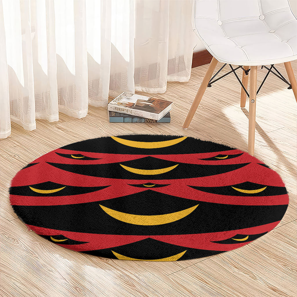 Hawaii Ahu Ula Inspired Round Carpet Red Version LT05 - Polynesian Pride