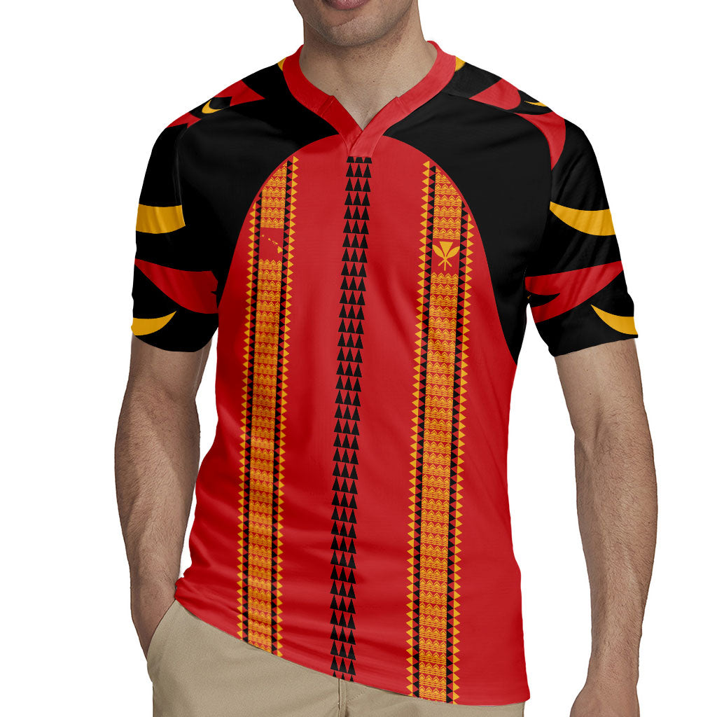 Hawaii Ahu Ula Inspired Rugby Jersey Red Version LT05 - Polynesian Pride