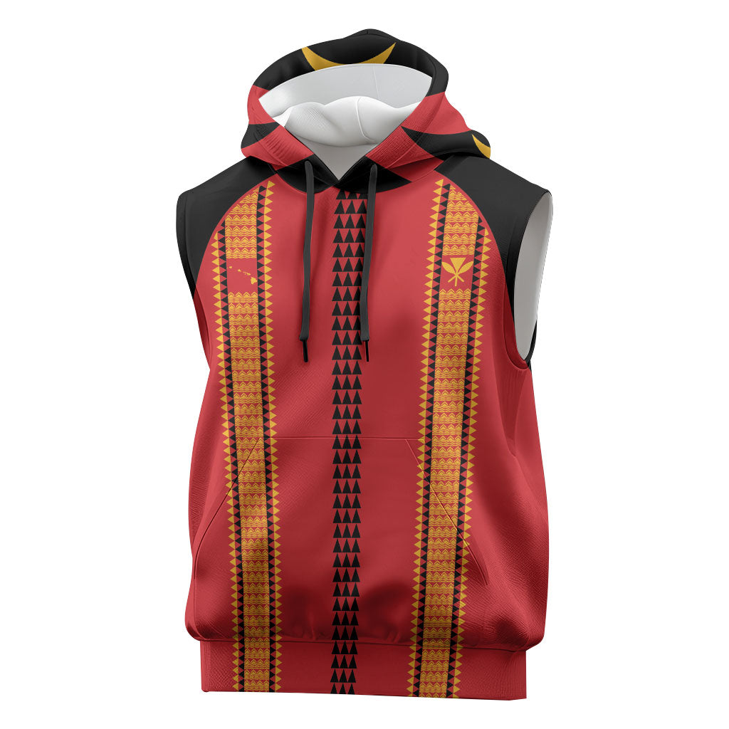 Hawaii Ahu Ula Inspired Sleeveless Hoodie Red Version LT05 Red - Polynesian Pride