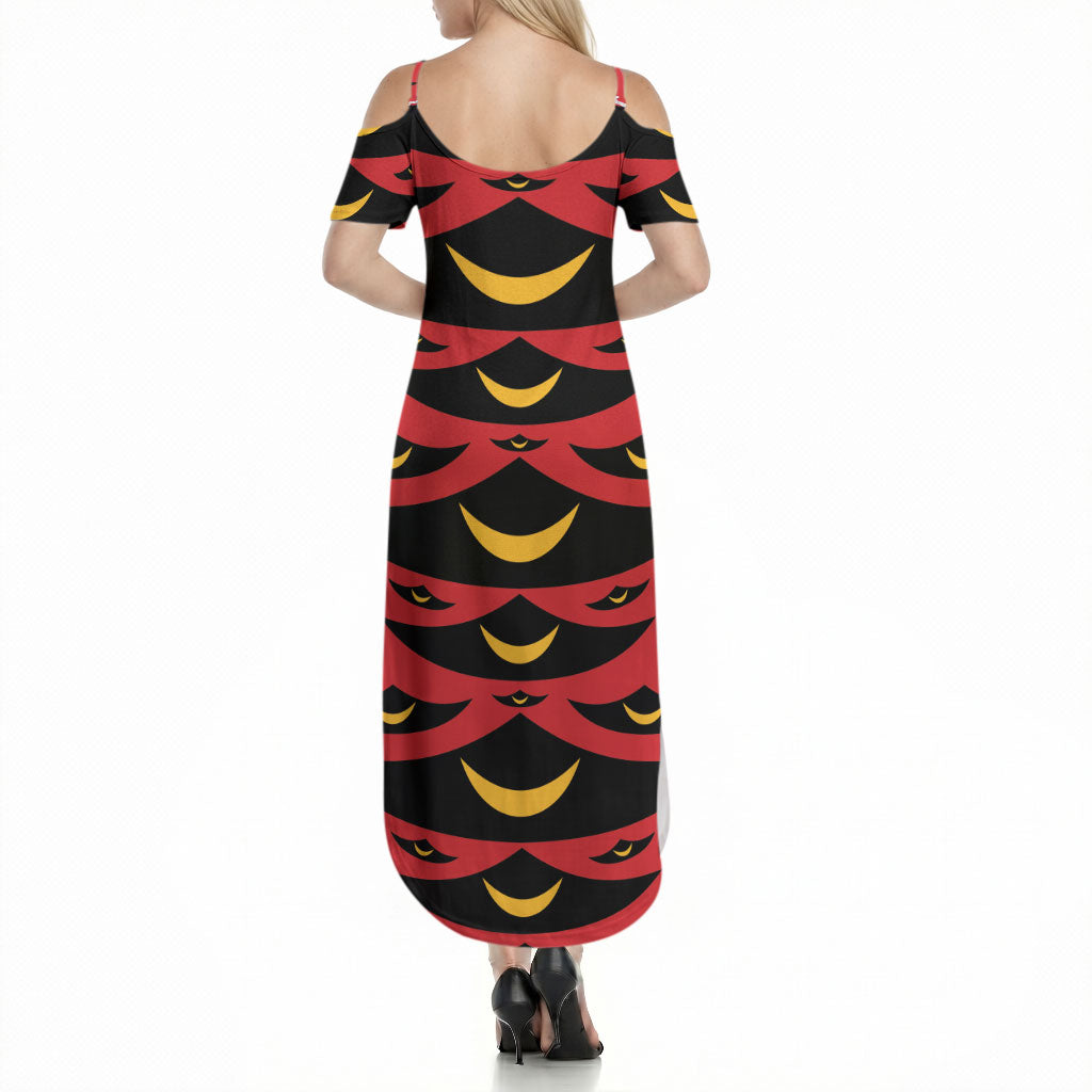 Hawaii Ahu Ula Inspired Summer Maxi Dress Red Version LT05 - Polynesian Pride