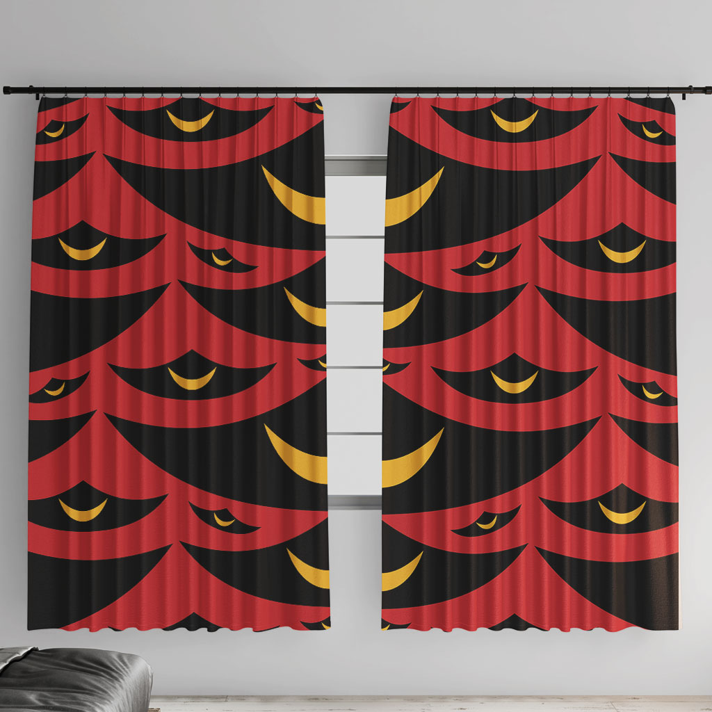 Hawaii Ahu Ula Inspired Window Curtain Red Version LT05 With Hooks Red - Polynesian Pride