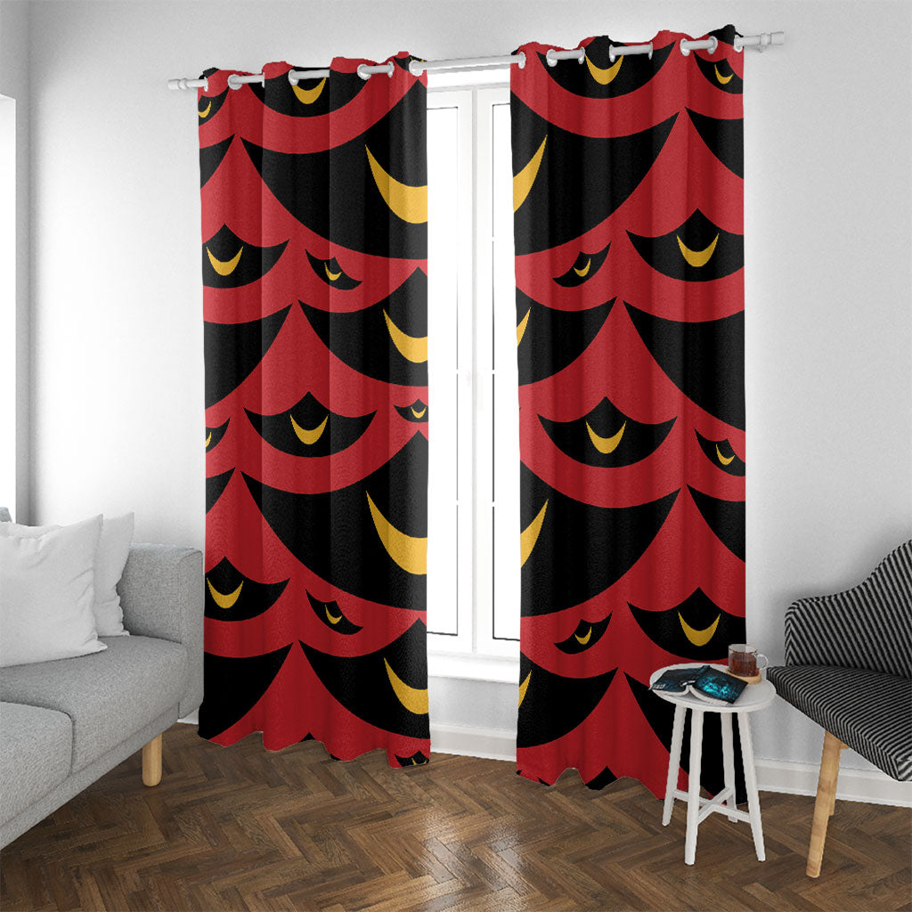 Hawaii Ahu Ula Inspired Window Curtain Red Version LT05 With Grommets Red - Polynesian Pride
