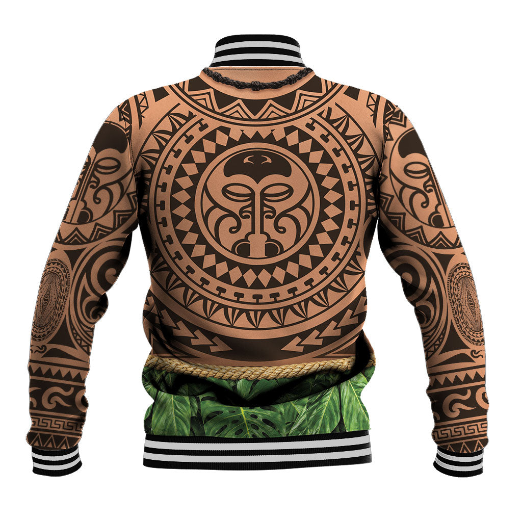 Hawaii Warrior Tattoo Inspired Baseball Jacket Tropical Leaf Skirt Costume LT05 - Polynesian Pride