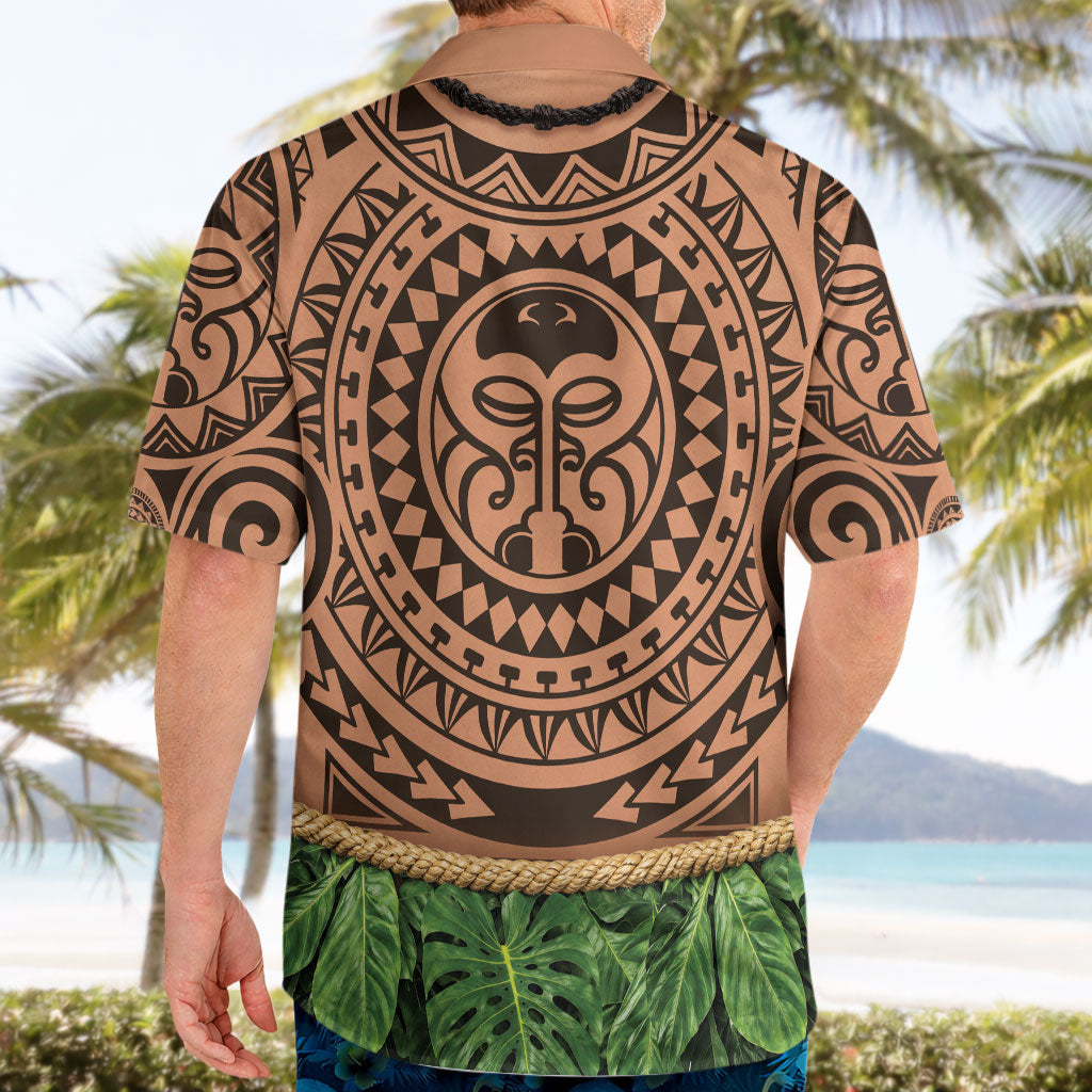 Hawaii Warrior Tattoo Inspired Hawaiian Shirt Tropical Leaf Skirt Costume