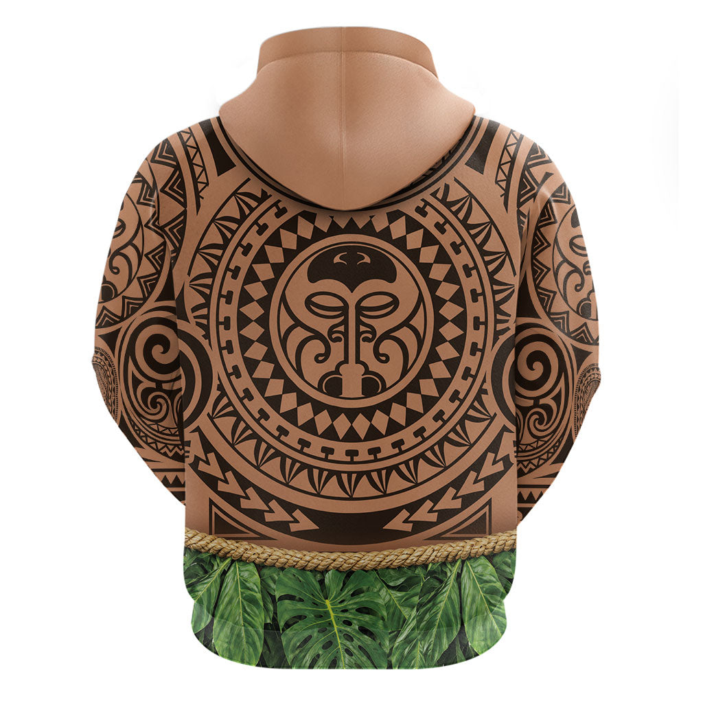 Hawaii Warrior Tattoo Inspired Hoodie Tropical Leaf Skirt Costume