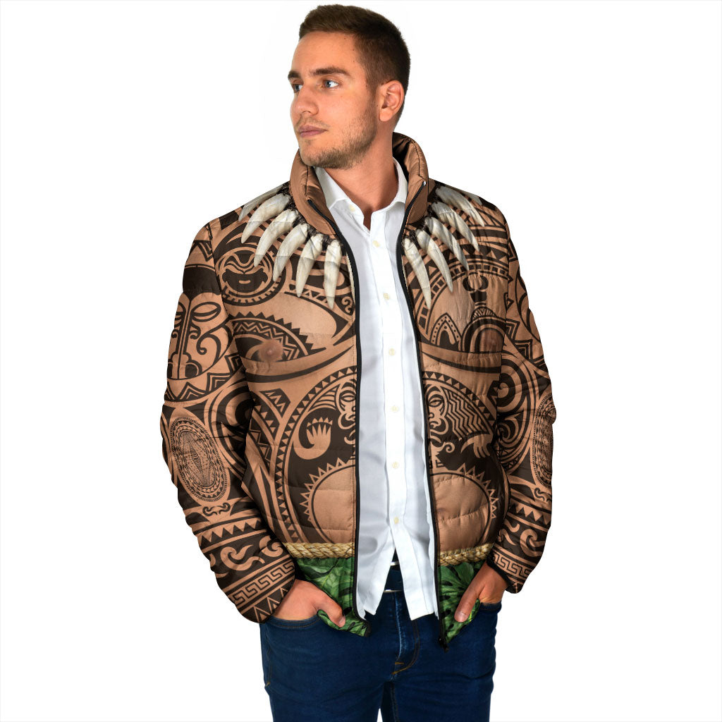 Hawaii Warrior Tattoo Inspired Padded Jacket Tropical Leaf Skirt Costume LT05 - Polynesian Pride