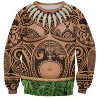 Hawaii Warrior Tattoo Inspired Sweatshirt Tropical Leaf Skirt Costume