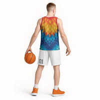 Polynesia Colorful Rooster Costume Basketball Jersey