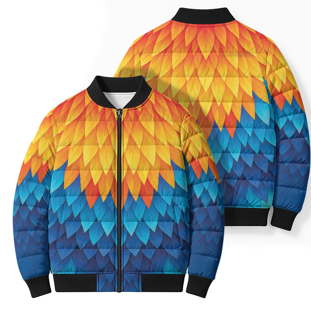 Polynesia Colorful Rooster Costume Bomber Puffer Jacket LT05 - Polynesian Pride