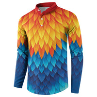 Polynesia Colorful Rooster Costume Button Sweatshirt
