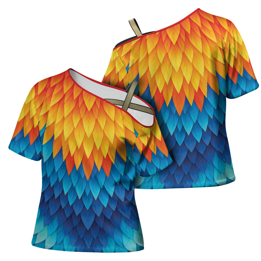 Polynesia Colorful Rooster Costume Cross Shoulder Shirt LT05 - Polynesian Pride