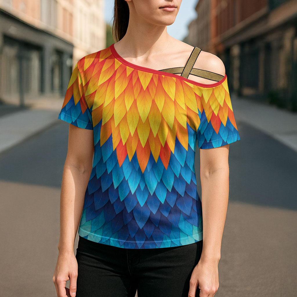Polynesia Colorful Rooster Costume Cross Shoulder Shirt LT05 - Polynesian Pride