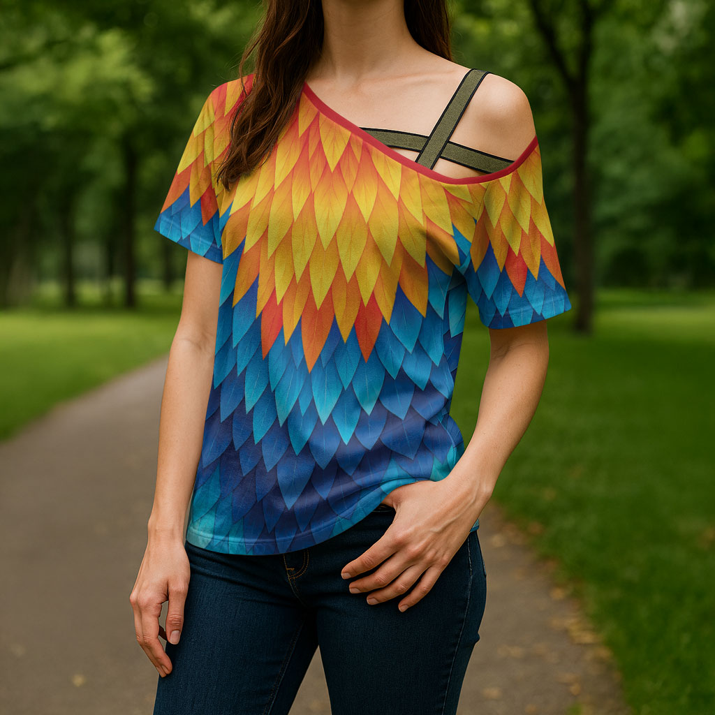 Polynesia Colorful Rooster Costume Cross Shoulder Shirt LT05 - Polynesian Pride