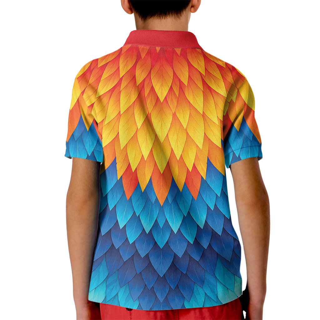 Polynesia Colorful Rooster Costume Kid Polo Shirt