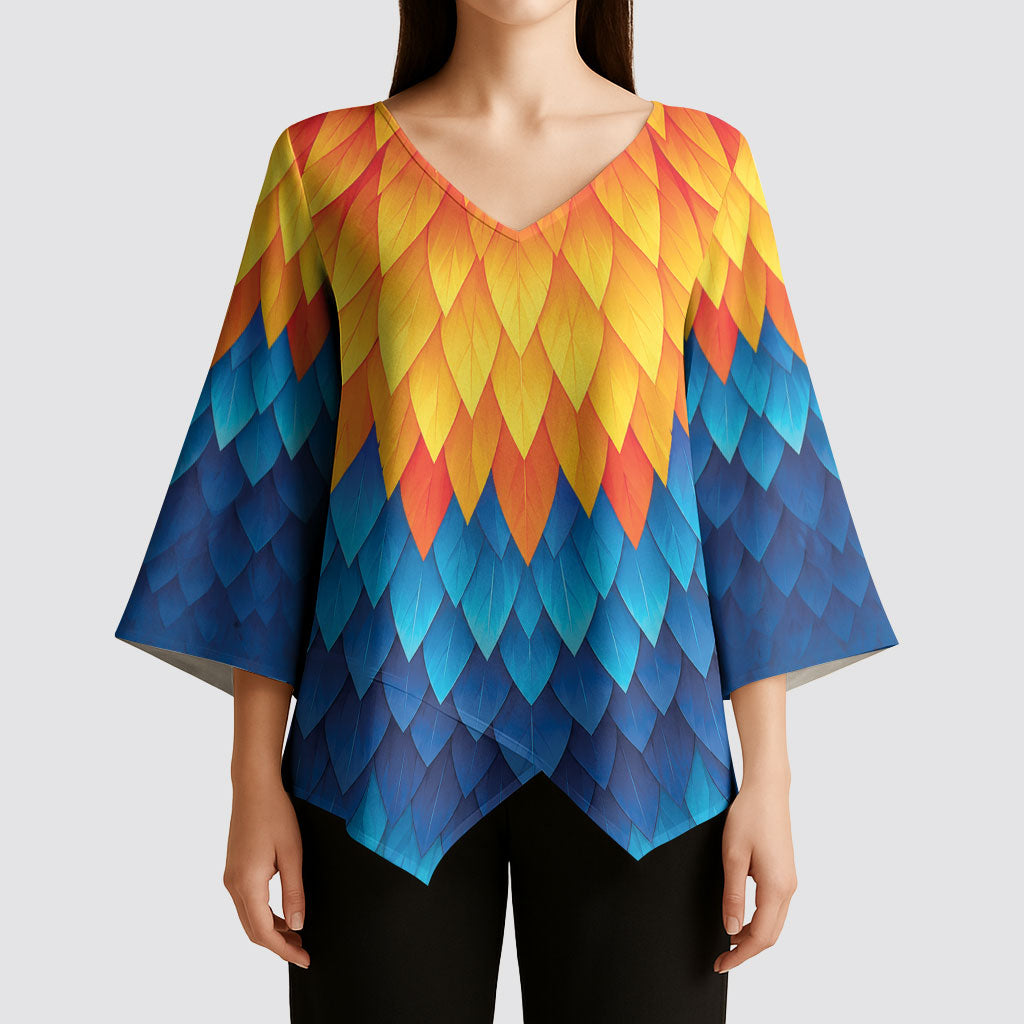 Polynesia Colorful Rooster Costume Kimono Sleeve Blouse LT05 - Polynesian Pride