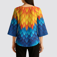Polynesia Colorful Rooster Costume Kimono Sleeve Blouse LT05 - Polynesian Pride