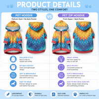 Polynesia Colorful Rooster Costume Pet Hoodie