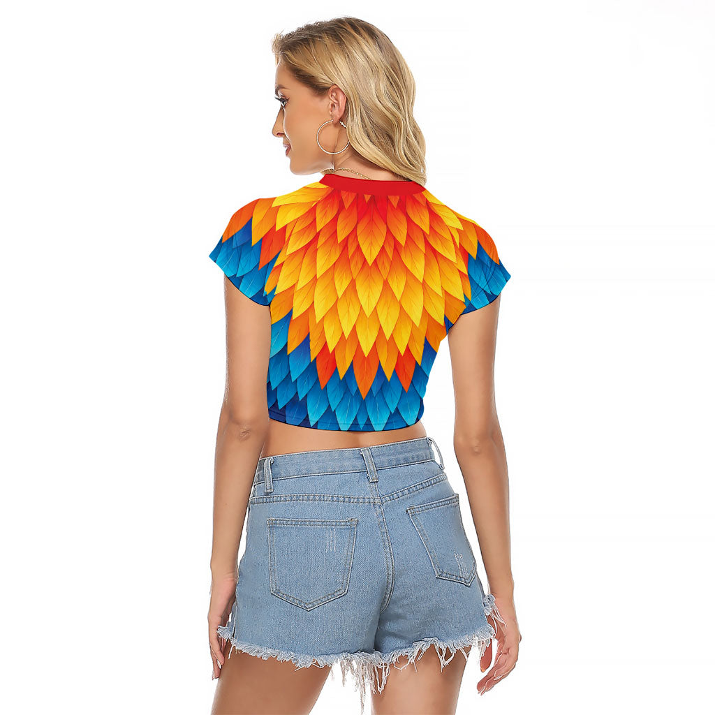 Polynesia Colorful Rooster Costume Raglan Cropped T Shirt LT05 - Polynesian Pride