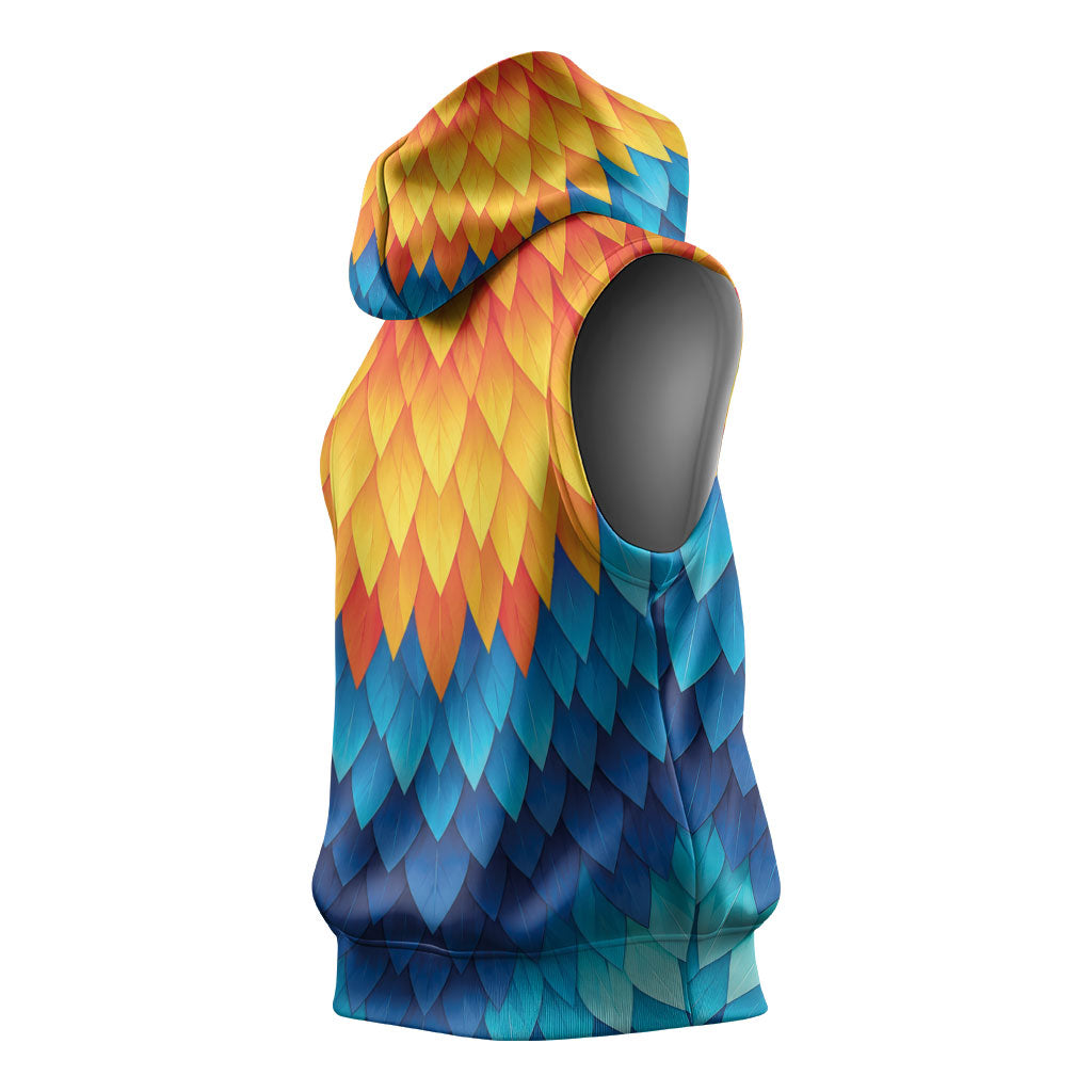 Polynesia Colorful Rooster Costume Sleeveless Hoodie